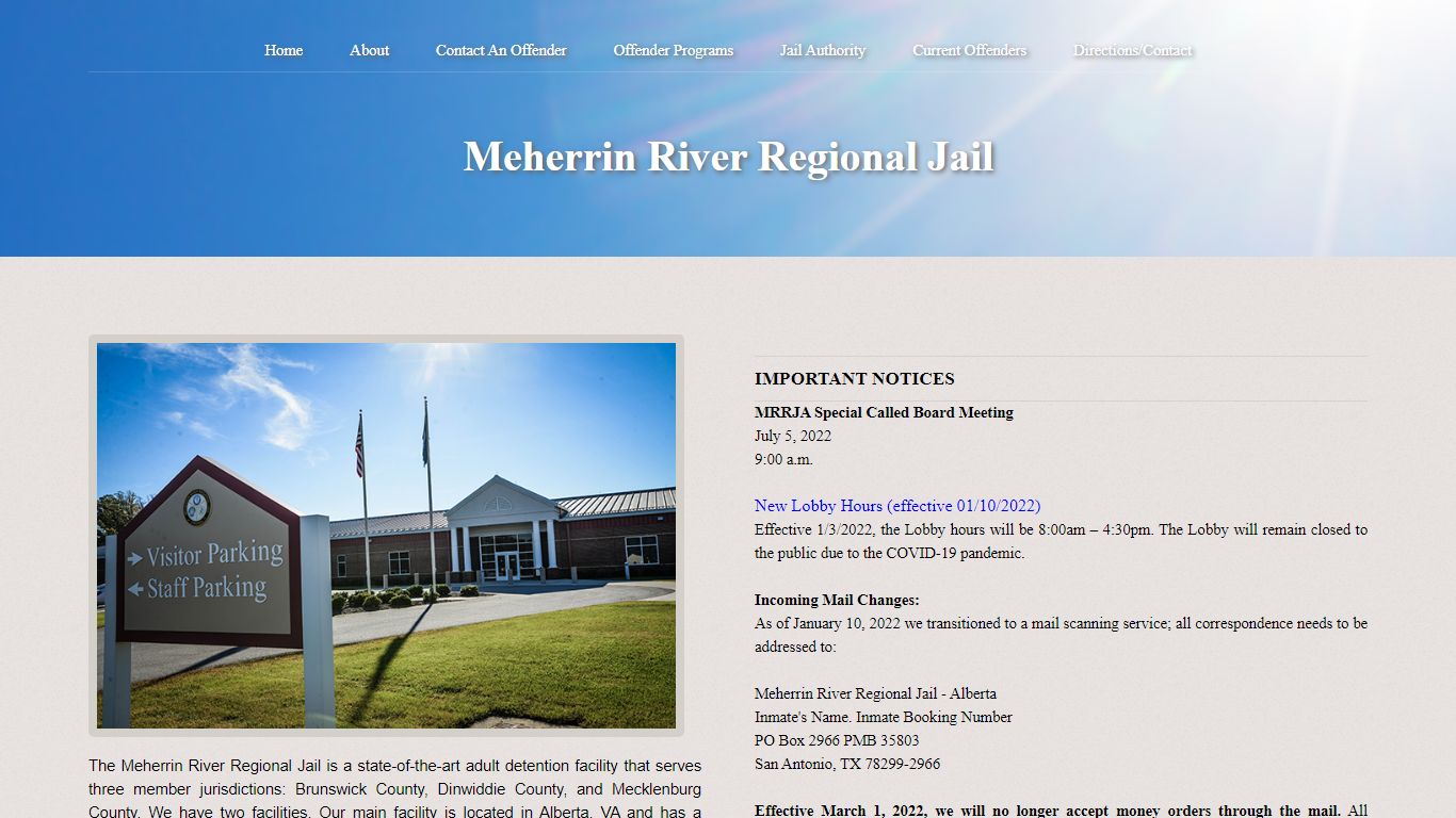 Meherrin River Regional Jail