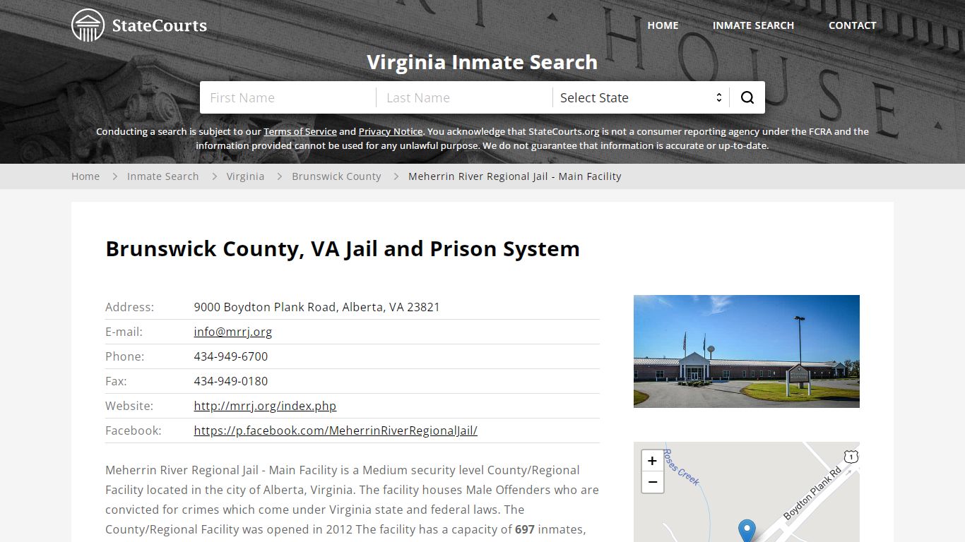 Meherrin River Regional Jail - Main Facility Inmate ...